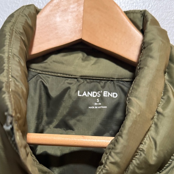 Lands' End Men's Green Puffer Jacket - Picture 2 of 5